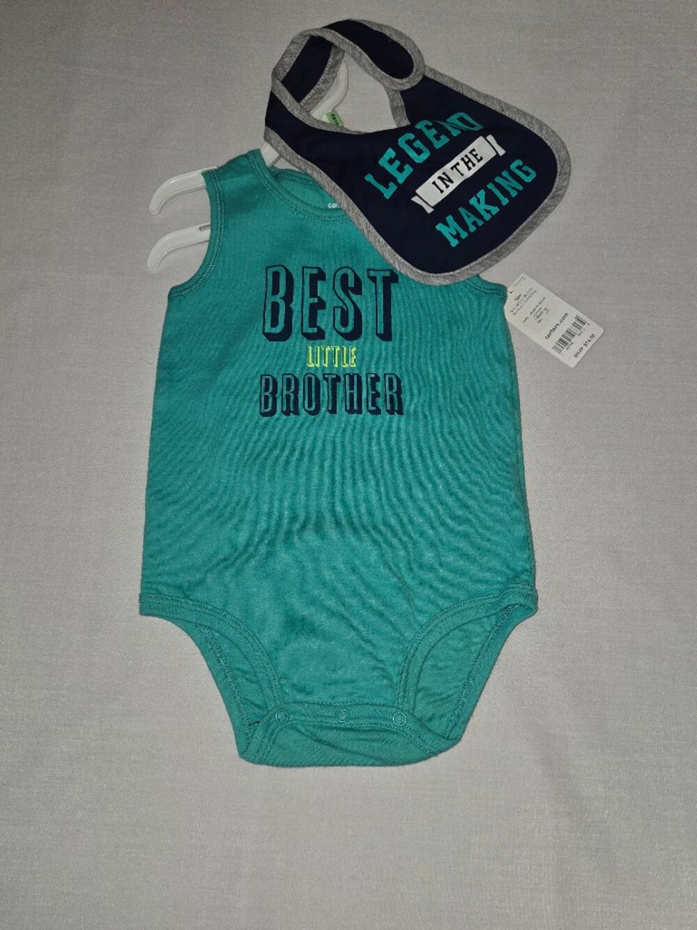 NWT Carter’s Best Little Brother Bodysuit Bib Set 18M